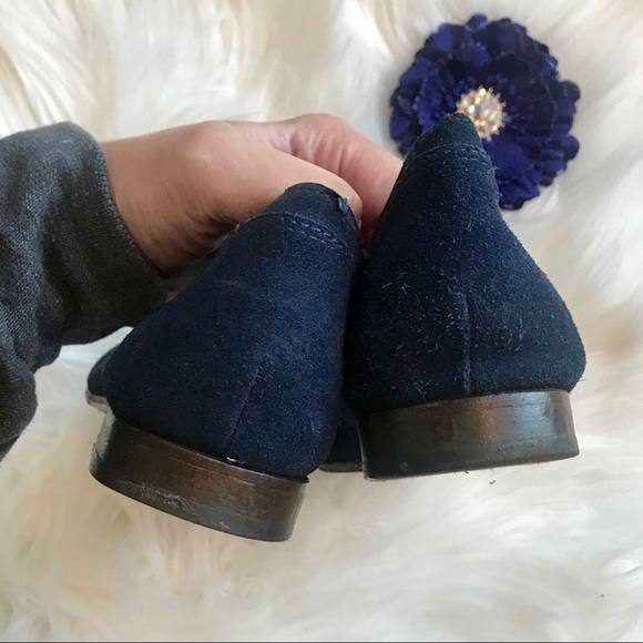 Lanvin Suede Wing-tip Navy Blue Oxford Brogues - Picture 5 of 6